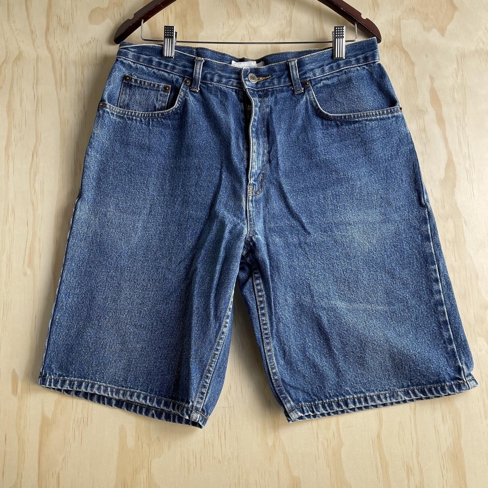 Vintage Canyon River Blues Mens 34 Blue Medium Wash Relaxed Bermuda Denim Shorts